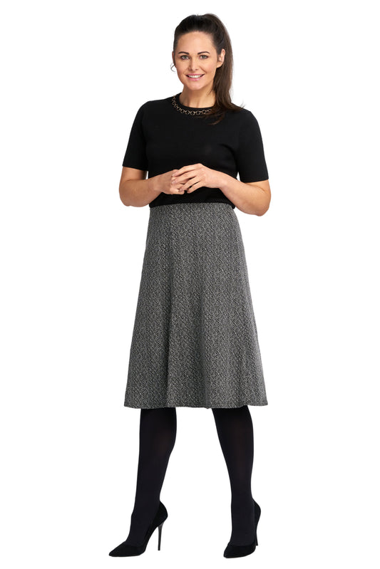 532Sk 4 PANNELLED ELASTICATED SKIRT Grey
