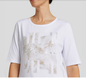 54-224300 S/S Bling Motif Casual Top White/Beige