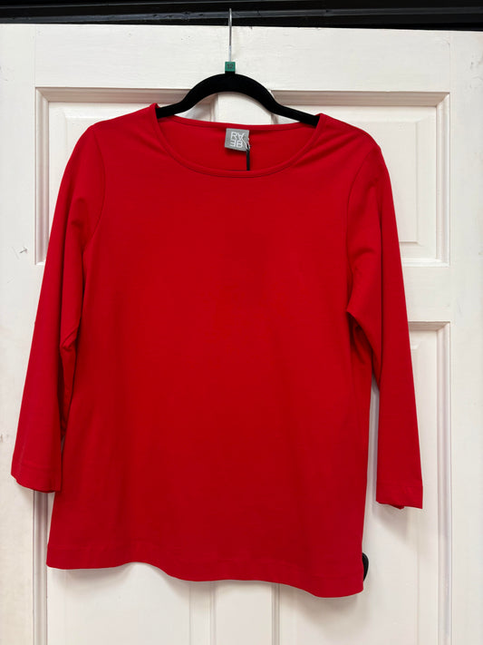 55-113301 O NECK LONG SLEEVE TOP Red
