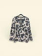 55-224352 Glitter Neck With Grey Print Grey