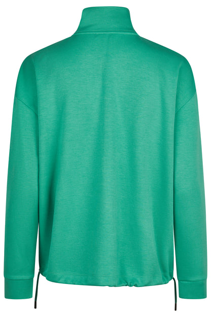 55020062 Zip Up Funnel Neck Motif Pocket Kelly Green