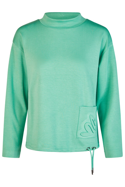 55040062 Funnel Neck Sweat Top Motif Poc Green