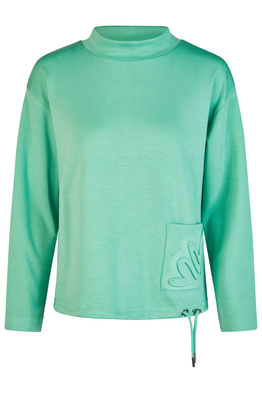 55040062 Funnel Neck Sweat Top Motif Poc Green