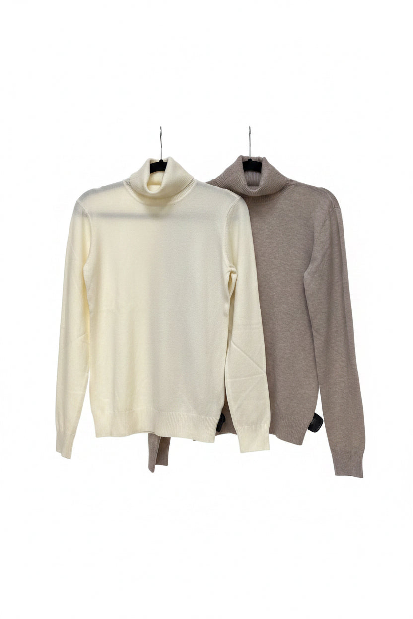 55232 FINE KNIT SUPER SOFT POLO NECK JUMPER Cream