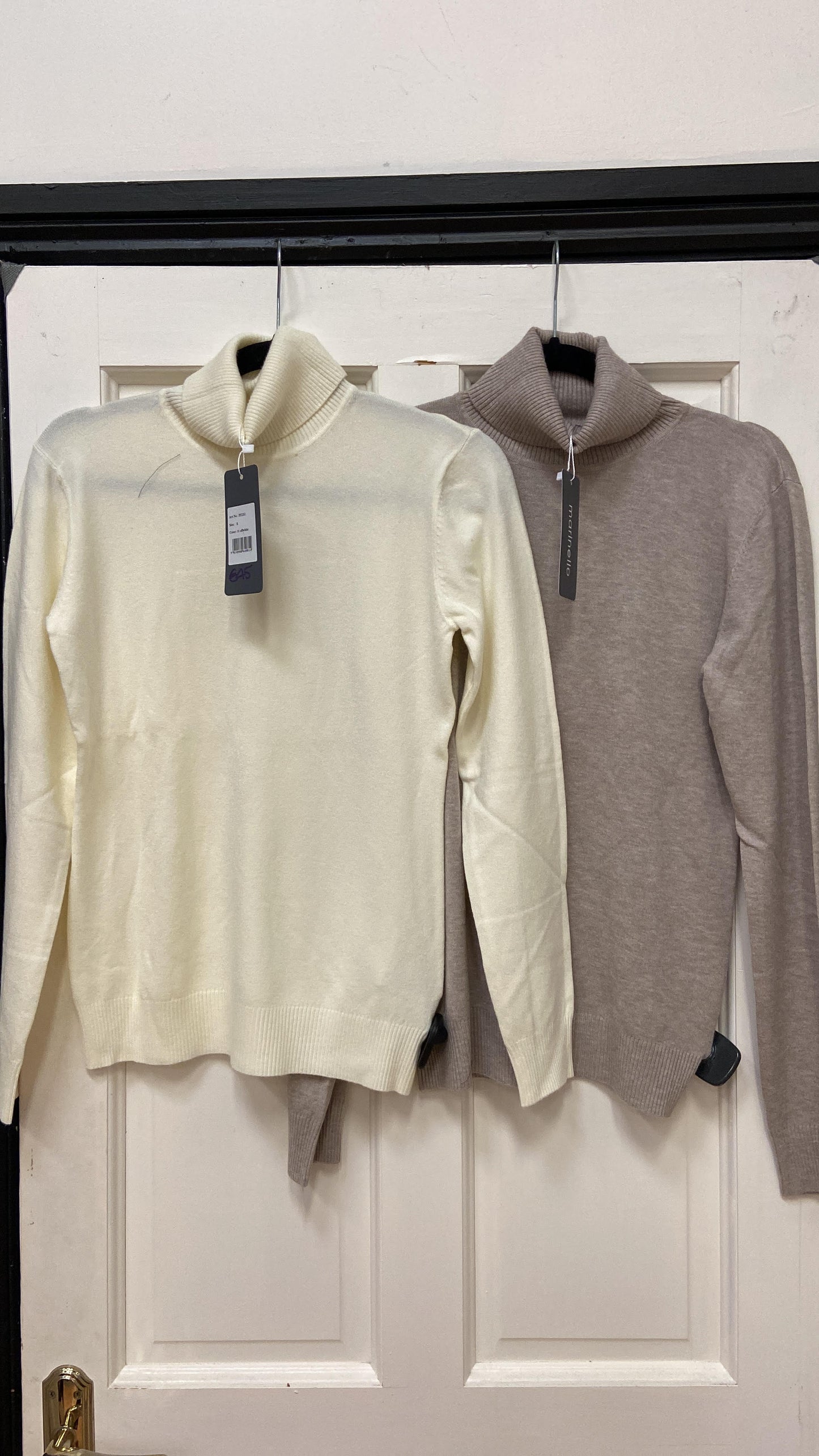 55232 FINE KNIT SUPER SOFT POLO NECK JUMPER Beige