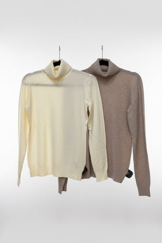 55232 FINE KNIT SUPER SOFT POLO NECK JUMPER Beige