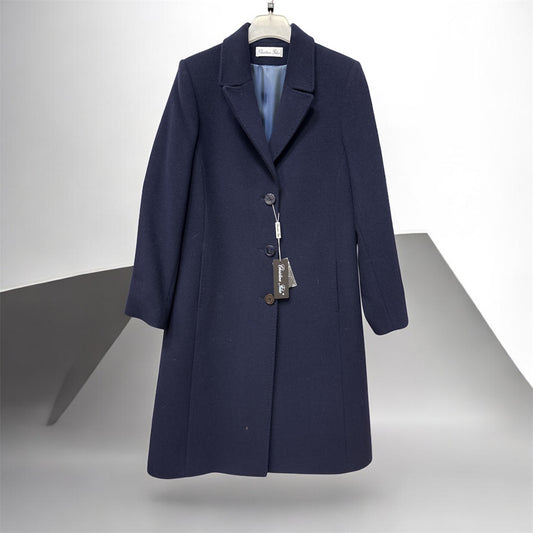 Knee Lgt Basic Wool Coat Navy