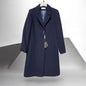 Knee Lgt Basic Wool Coat Navy