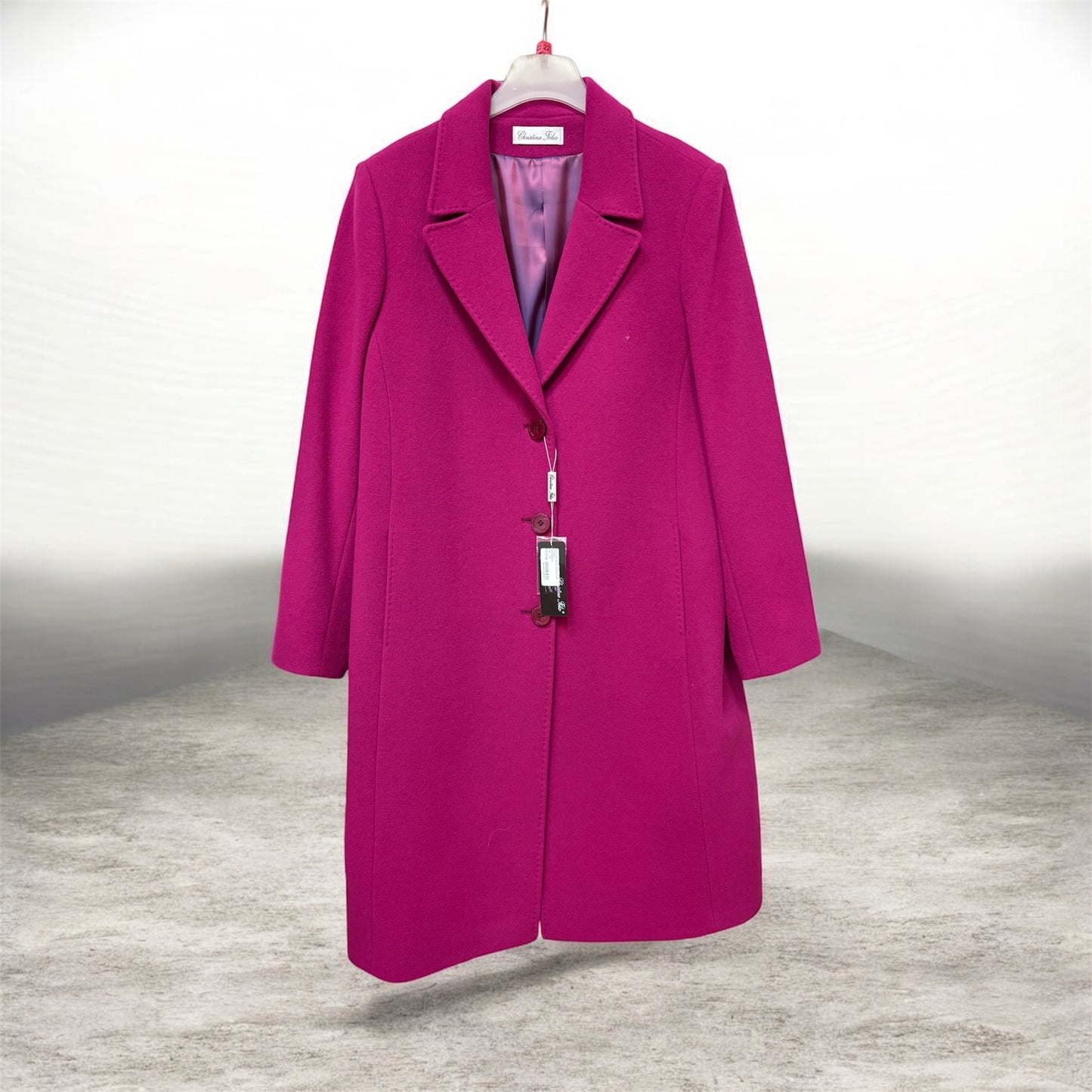 Knee Lgt Basic Wool Coat Raspberry