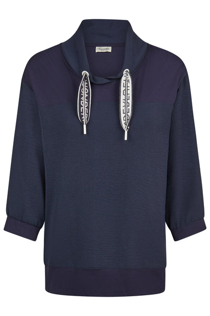55570062 Funnel Neck Fancy String Sweat Navy