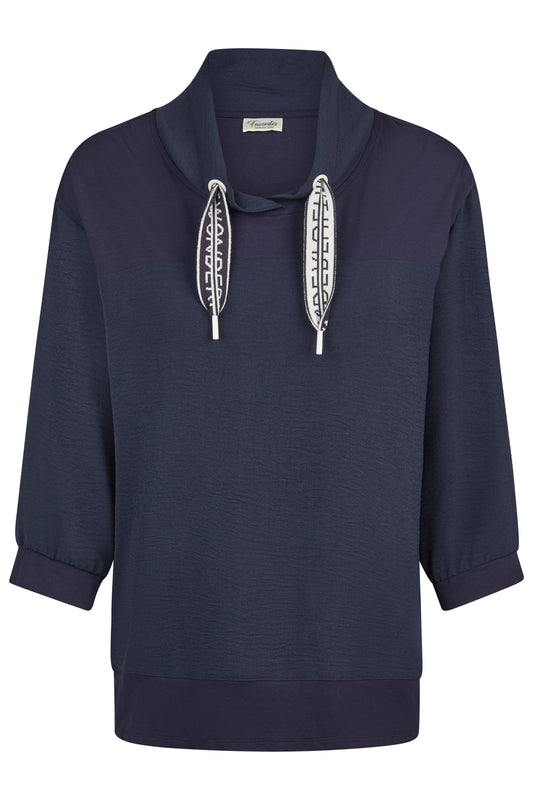 55570062 Funnel Neck Fancy String Sweat Navy