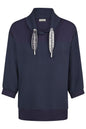 55570062 Funnel Neck Fancy String Sweat Navy
