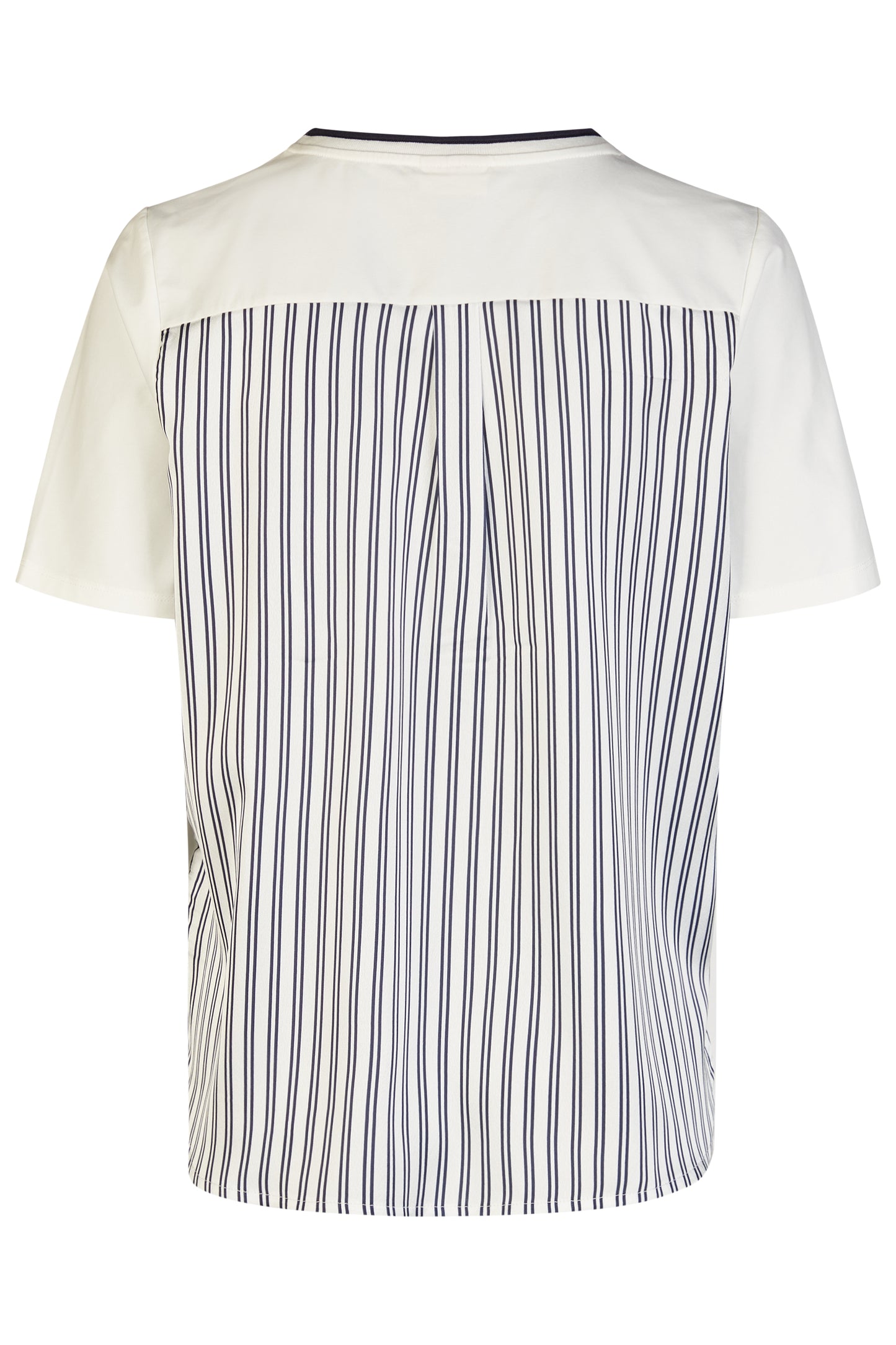55650062 S/S Motif Front Stripe Back Top White/Navy