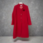 558-4201 Scalloped Collar Coat With Broa Red