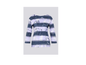 56-114354 Stripe Hearts Text Print Top Navy/Purple