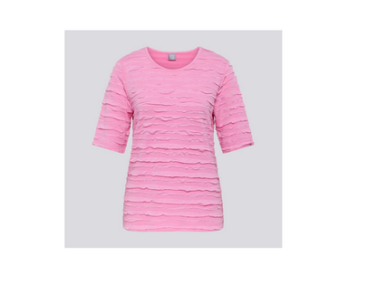 56-117300 Textured Sh/Sl Tshirt Pink