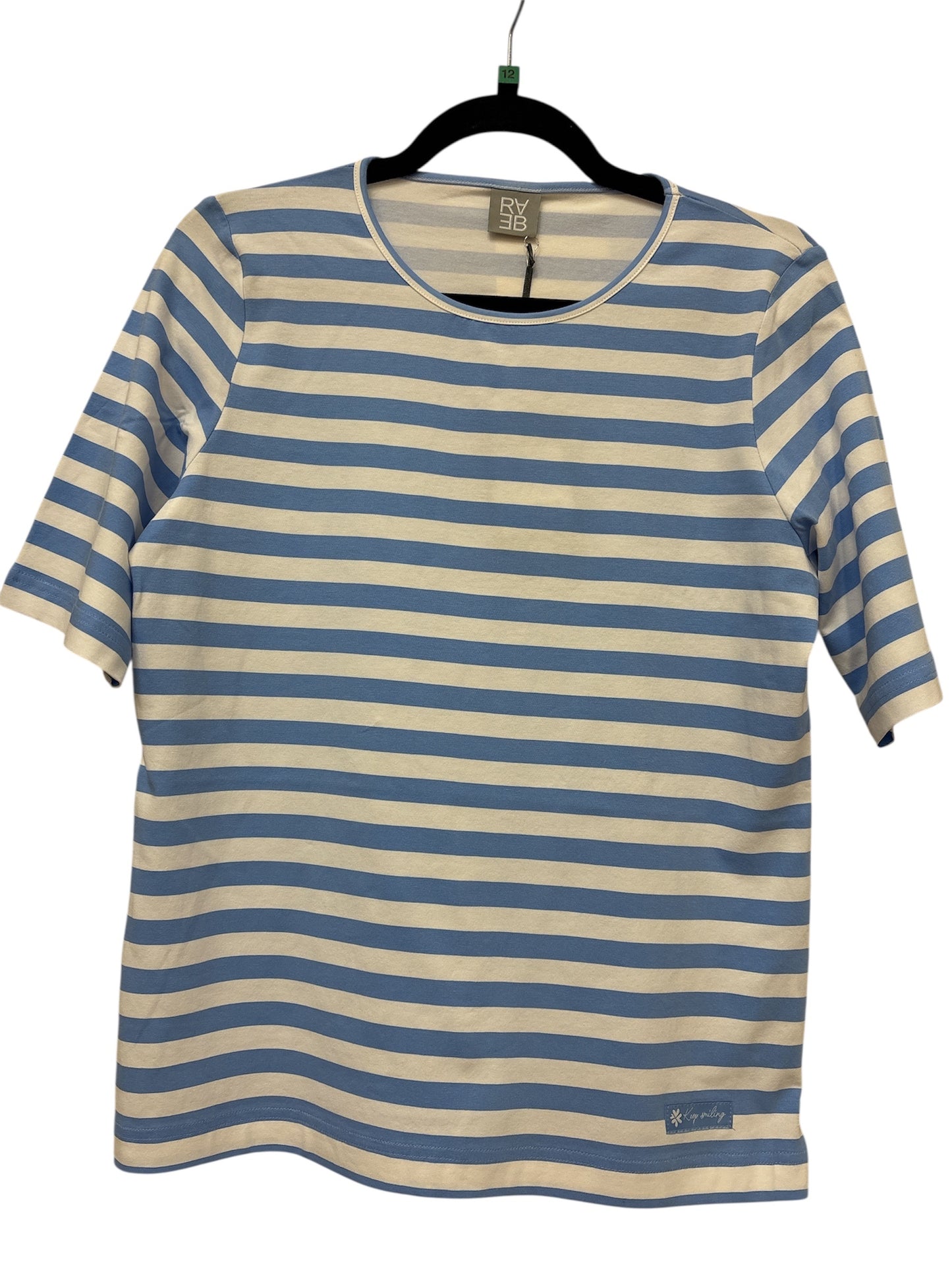 56-118350 Striped Sh/Sl Tee Blue/White
