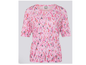 56-117370 Floral Tee Elastic Hem Pink/Red