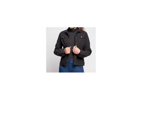 565Jk BENGALINE "DENIM" STYLE JACKET Black