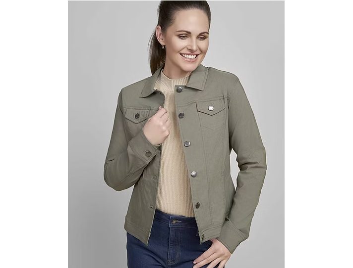 565Jk BENGALINE "DENIM" STYLE JACKET Khaki