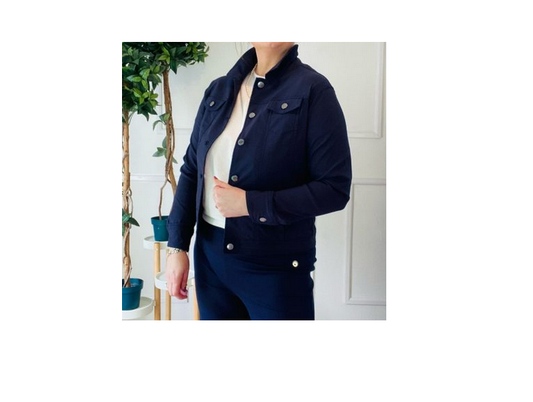 565Jk BENGALINE "DENIM" STYLE JACKET Navy