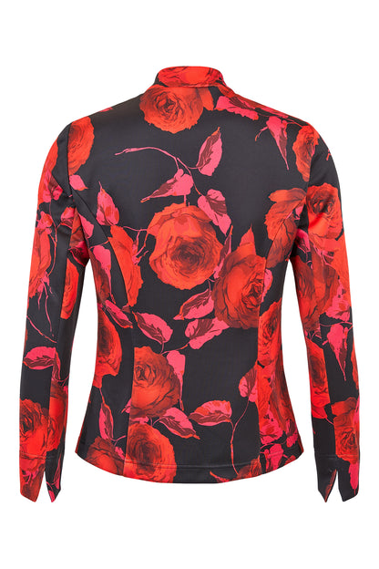 57001 50344 Print Gman Collar Zip Up Bla Red/Black
