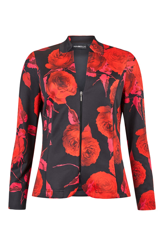 57001 50344 Print Gman Collar Zip Up Bla Red/Black