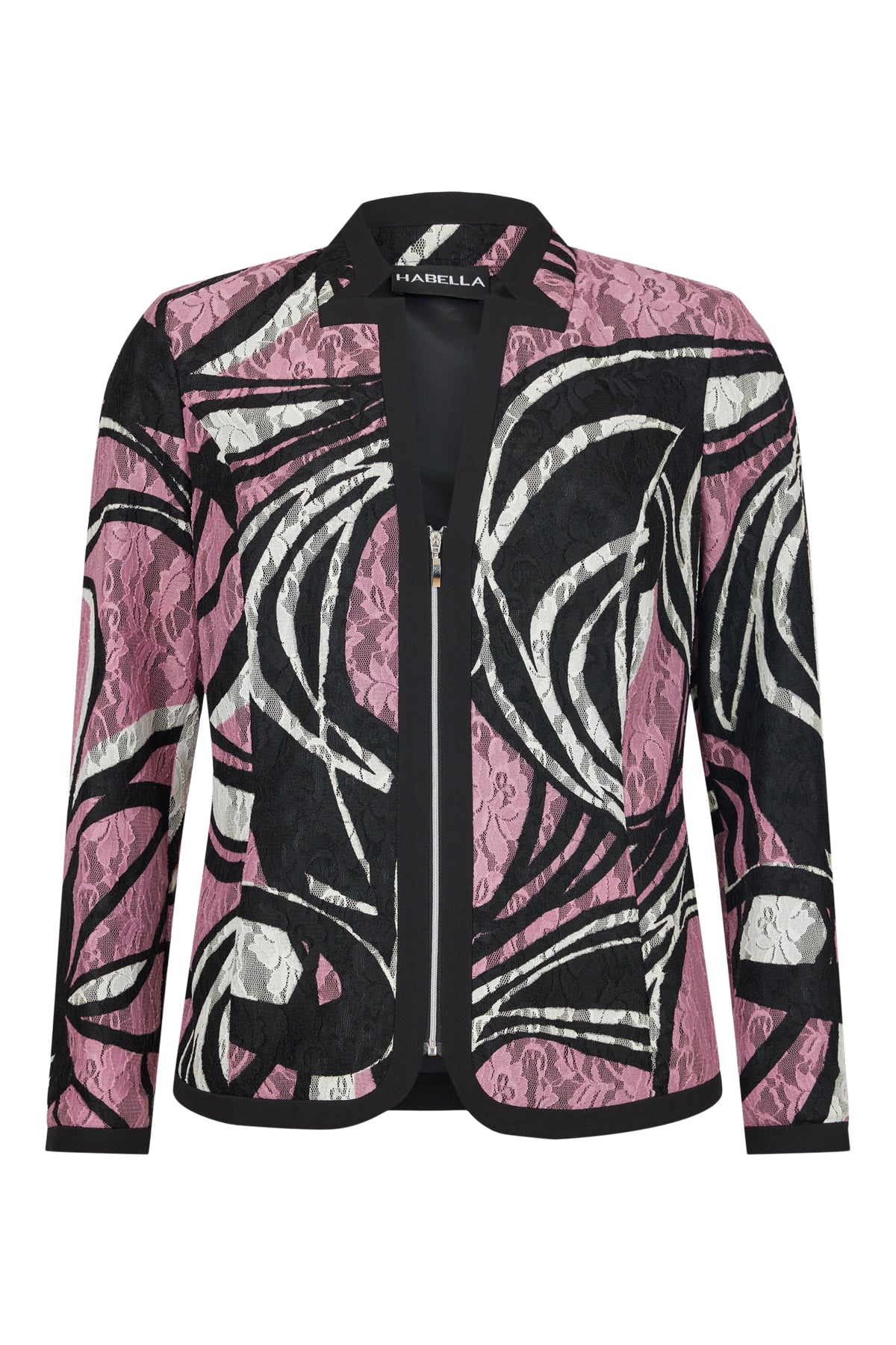 57106 50323 Lace 3/4 Slve G/Man Collar B Black/Pink