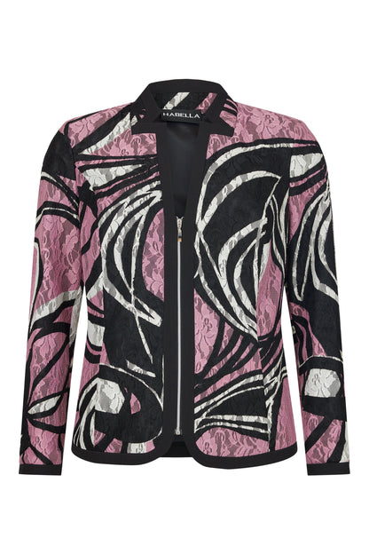 57106 50323 Lace 3/4 Slve G/Man Collar B Black/Pink
