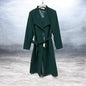 577-4201-16 Belted 1 Button Knee Coat Green