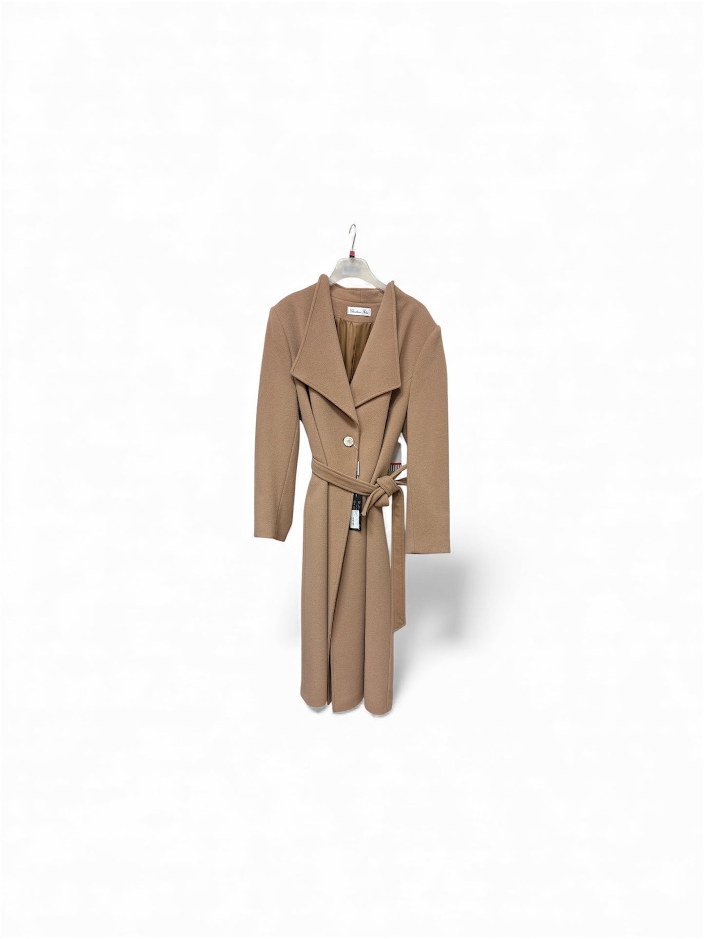 577-4201-16 Belted 1 Button Knee Coat Camel