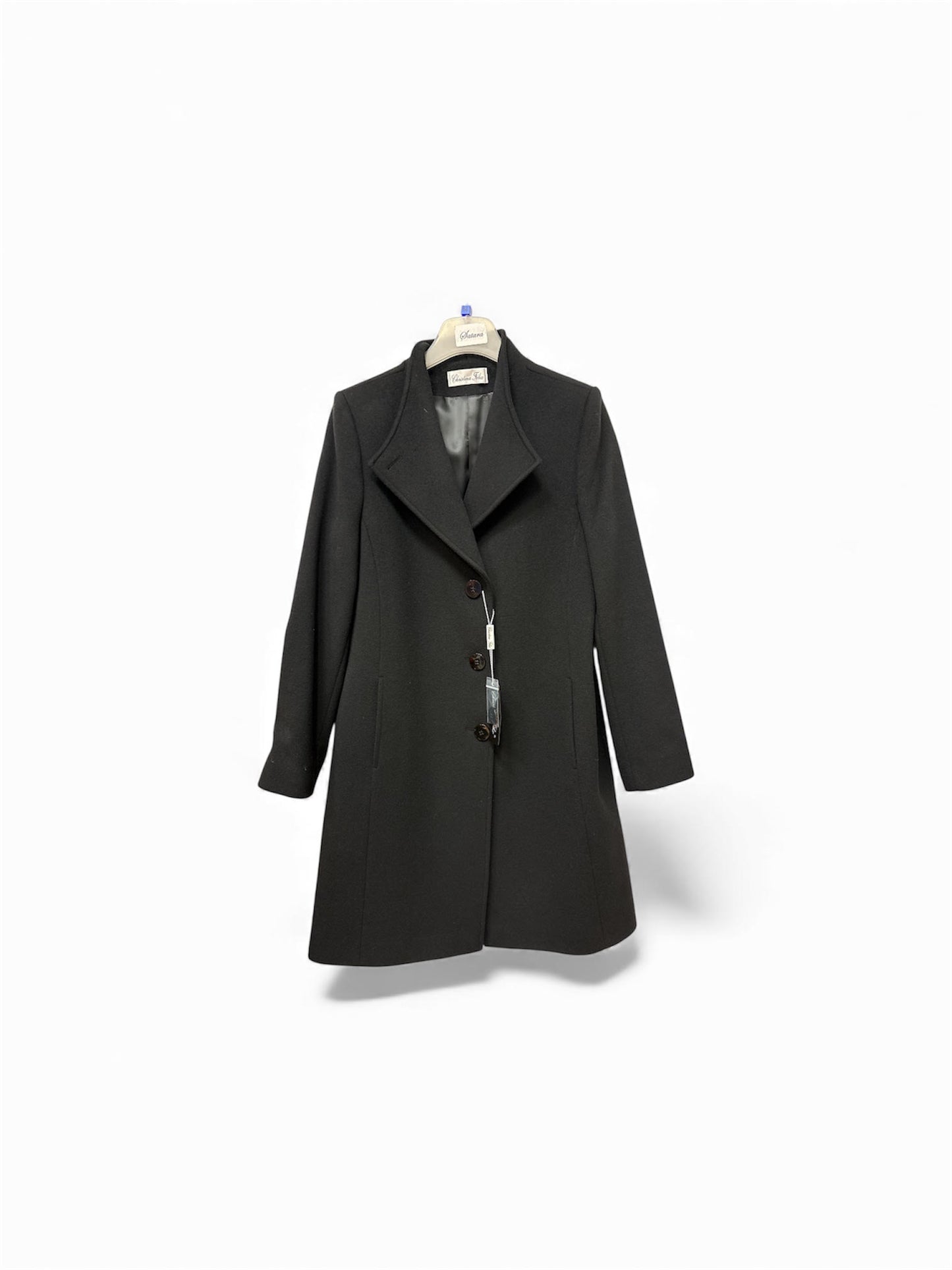 596-4490 Fold Back Funnel Neck 3/4 Lgt C Black