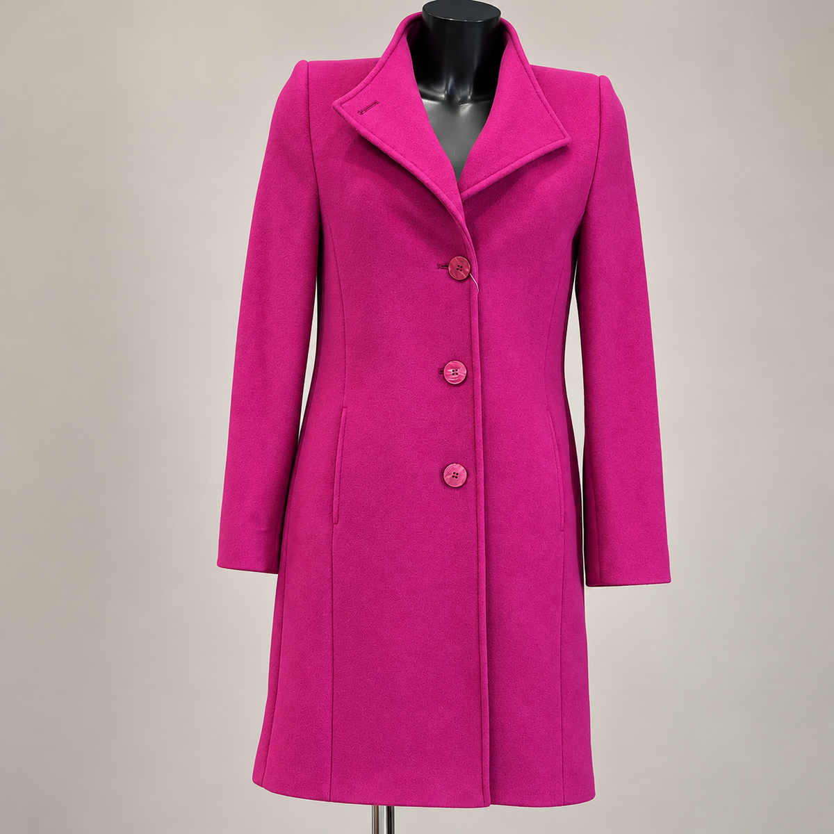 596-4490 Fold Back Funnel Neck 3/4 Lgt C Pink