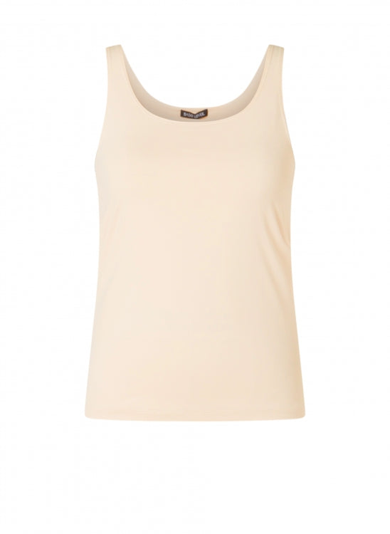 6000084 Silky Feel Strappy Vest Top Beige