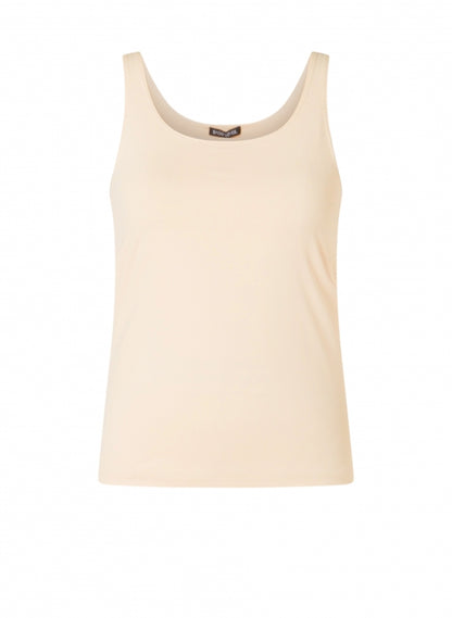 6000084 Silky Feel Strappy Vest Top Beige