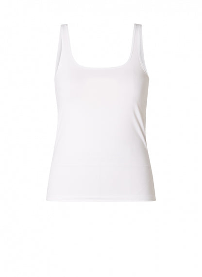 6000084 Silky Feel Strappy Vest Top White