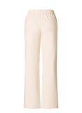 6000088 Stretch Wide Leg Button/Zip Trs Beige