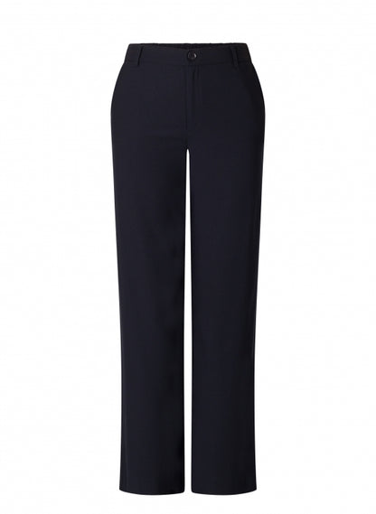 6000088 Stretch Wide Leg Button/Zip Trs Navy