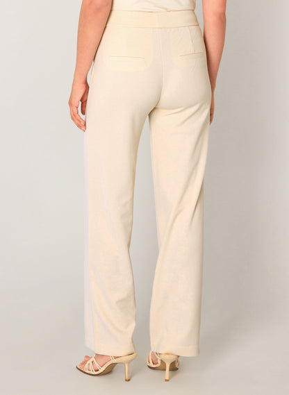 6000092 Basic Wide Leg Pull up Trousers Beige
