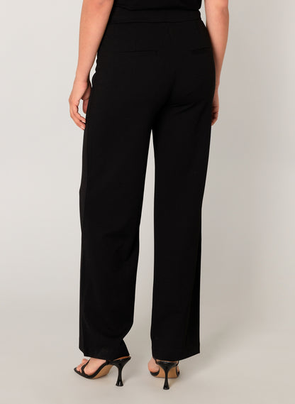 7000092 WIDE LEG PULL UP BASIC TROUSERS PLUS SIZE Black