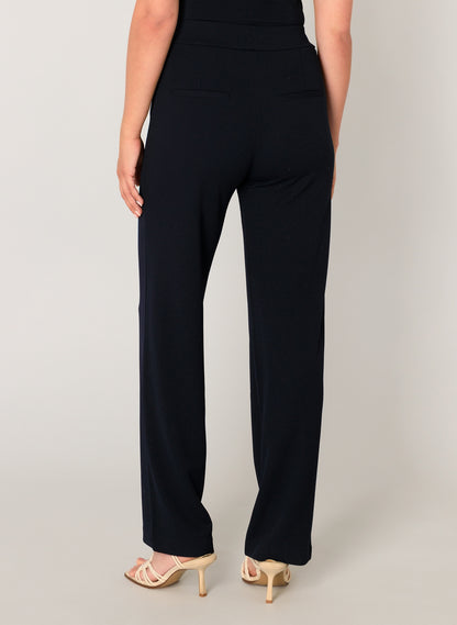 7000092 WIDE LEG PULL UP BASIC TROUSERS PLUS SIZE Navy