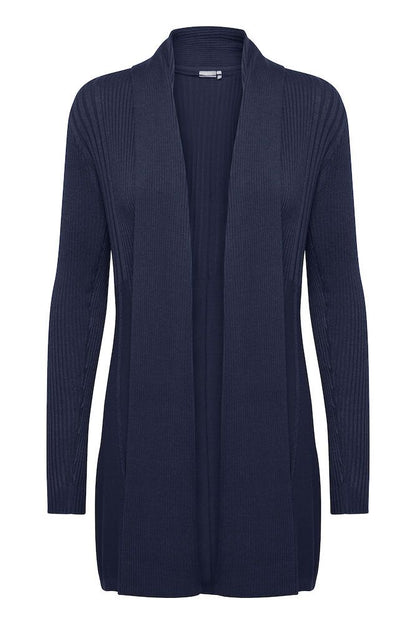 600778 Open Ribbed Cardigan Navy