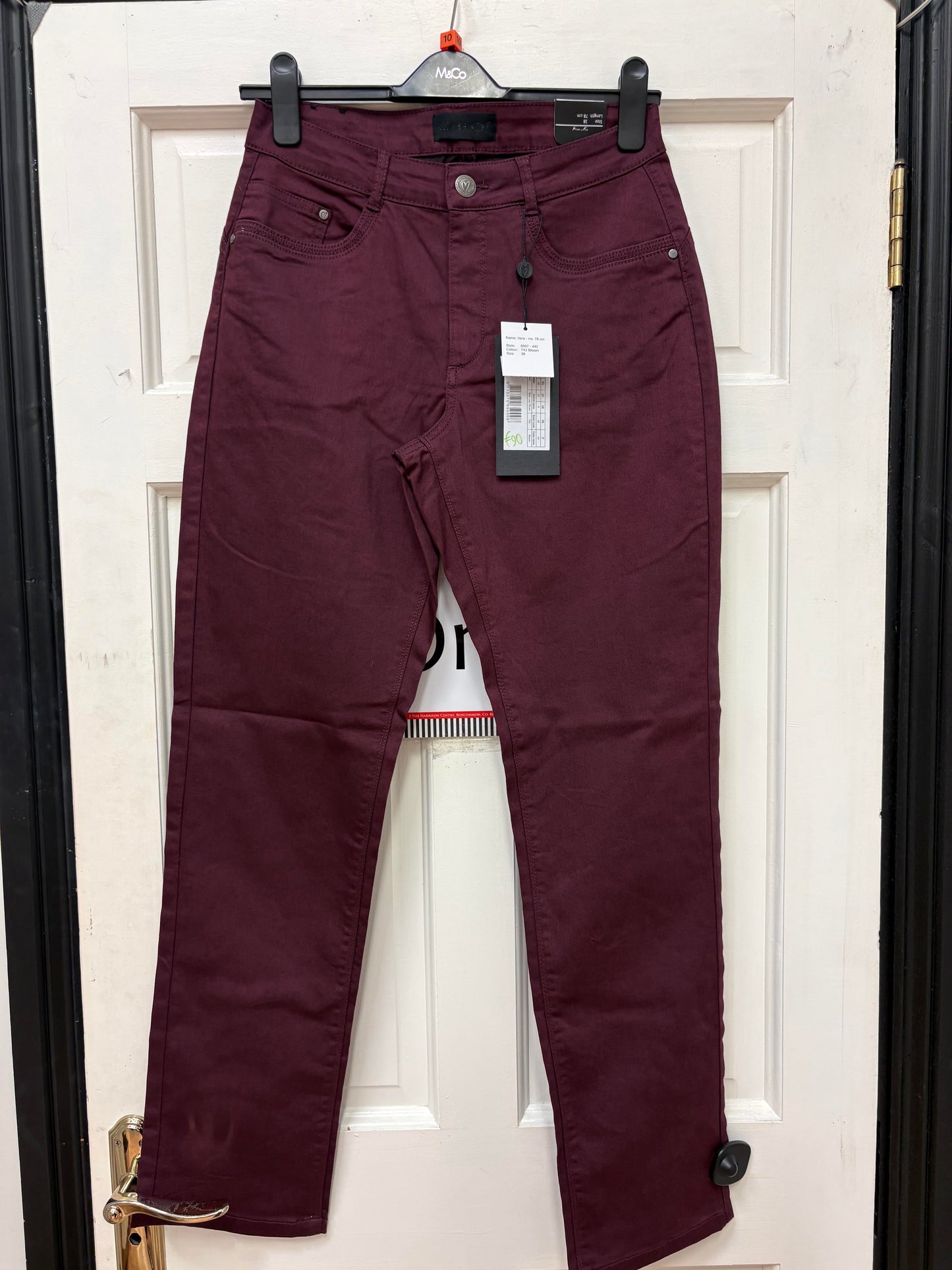 6007 VERA STITCH POCKET STRAIGHT LEG JEANS WINE