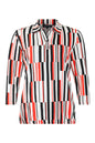6009/6502 Print Collar Elastic Bottom To Red/Black