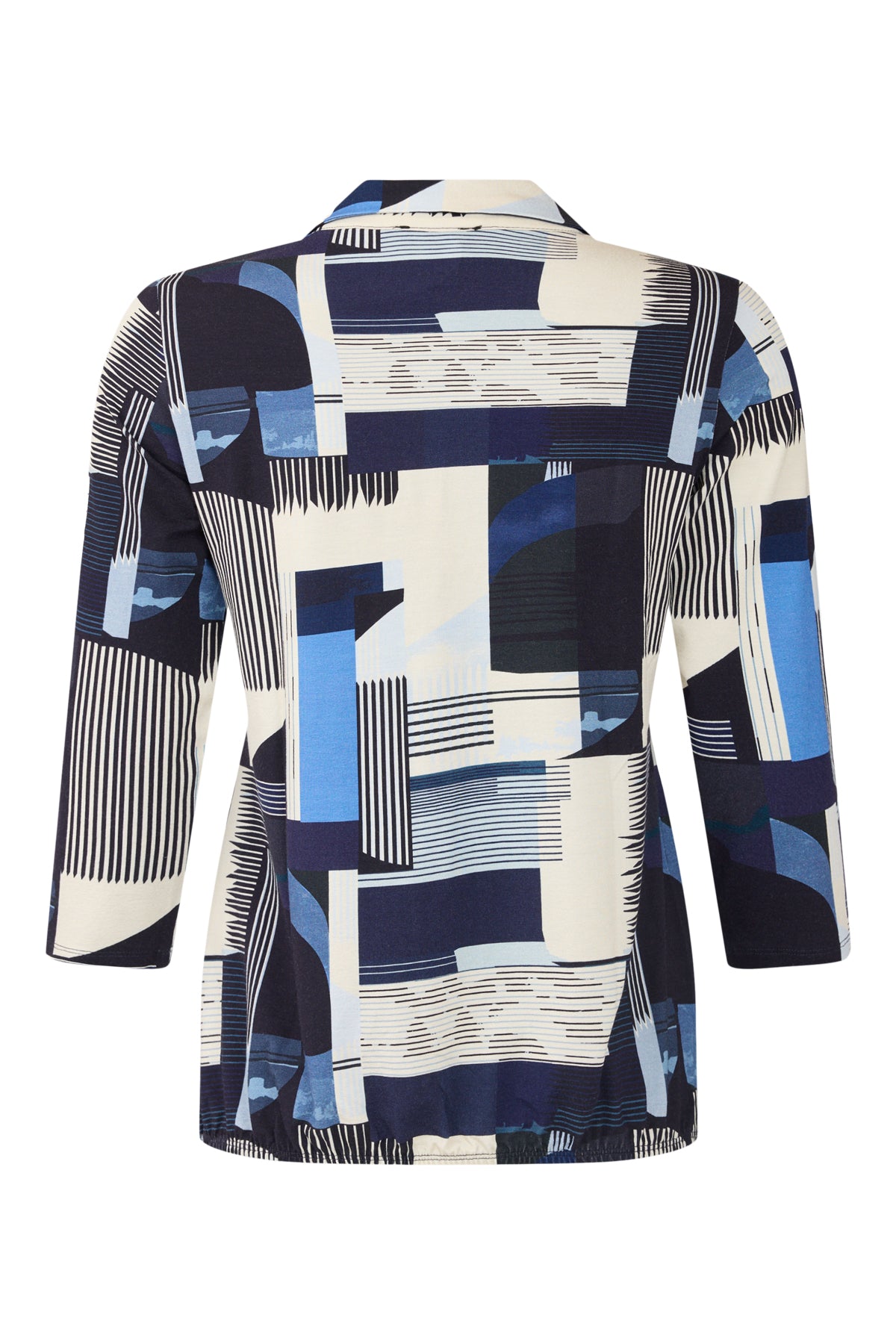 6034/6507 Print S/S Collar Top Cobalt Blue