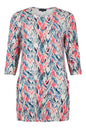 6044/6508 Printed Tunic Top With Pockets Blue/Pink
