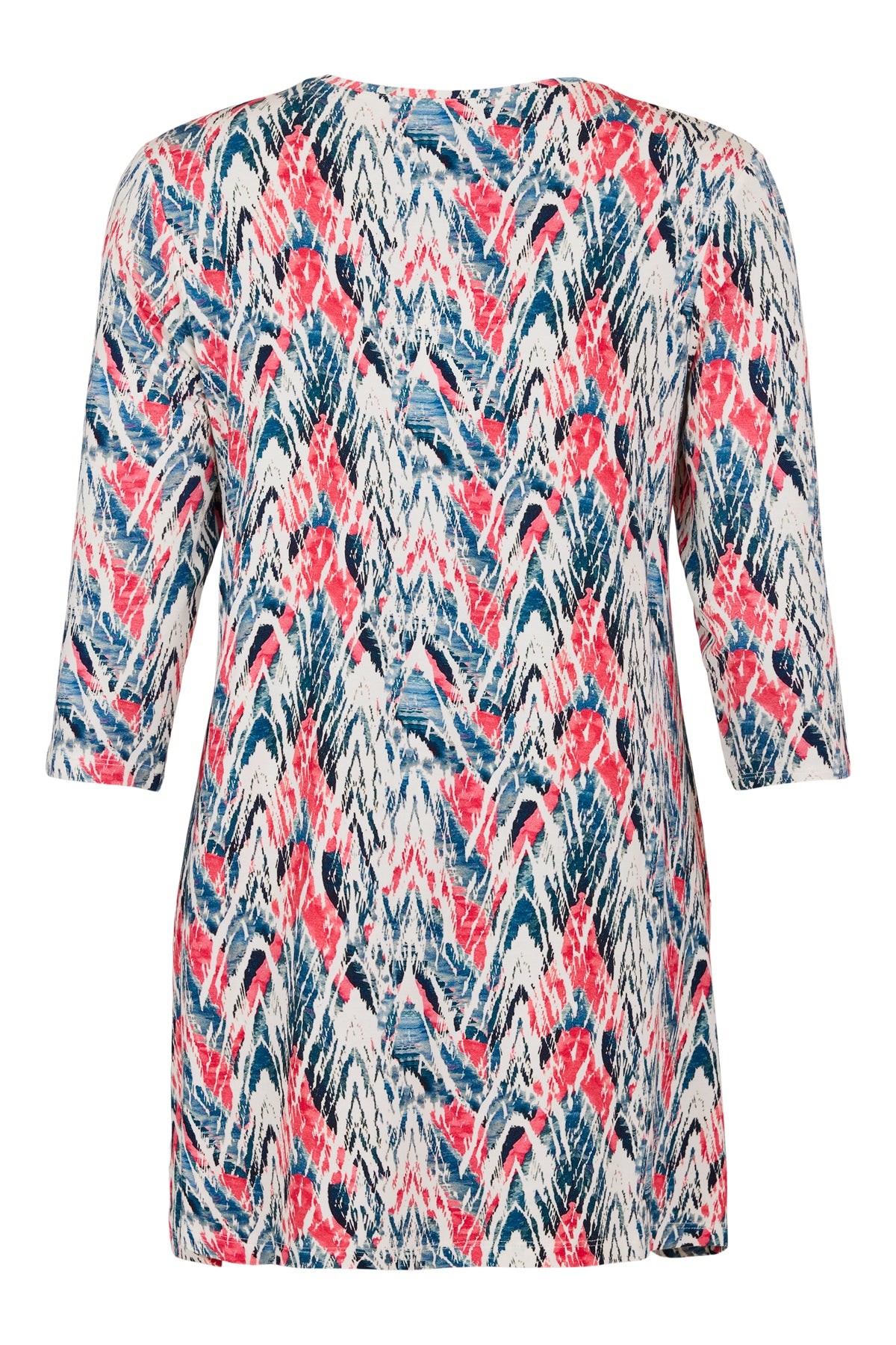 6044/6508 Printed Tunic Top With Pockets Blue/Pink