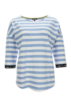 604454 Stripe Oversize Top Blue/White