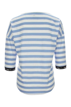 604454 Stripe Oversize Top Blue/White