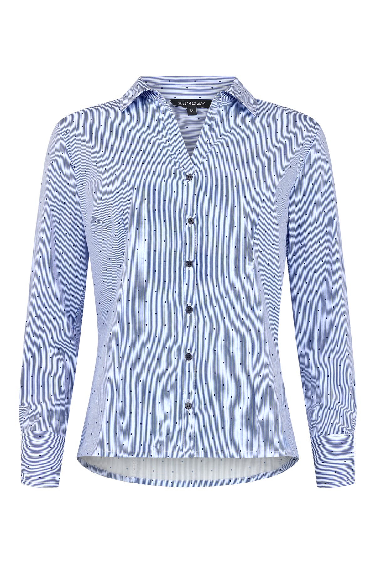 6054/6512 Pinstripe And Dot Shirt Navy/White